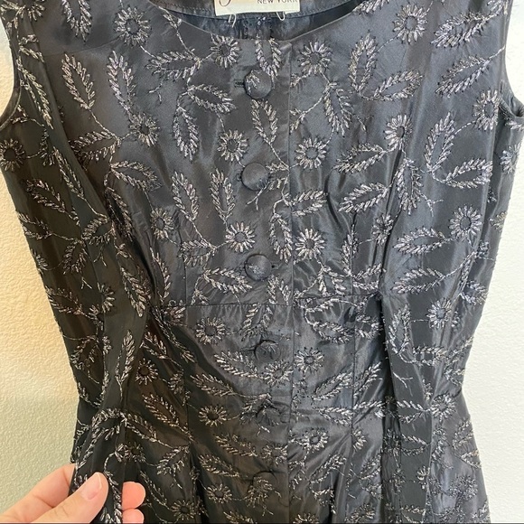 Vintage Suzy Perette New York Black embroidered floral 1950’s Dress - Picture 5 of 13